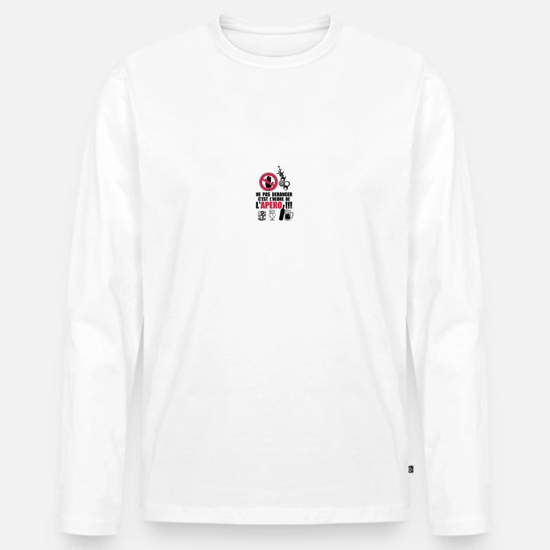 Zeit apero2 nicht stören - Männer Premium Bio Langarmshirt - Weiß