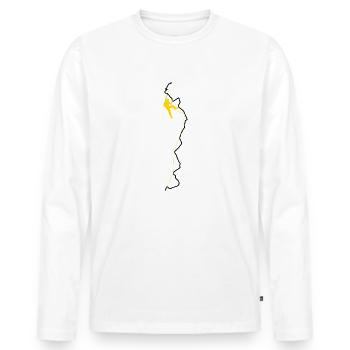 montée - T-shirt manches longues Premium bio Homme - blanc - Devant - Nico (187cm)