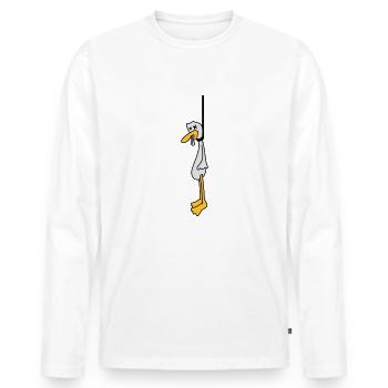 Hanged Duck - Männer Premium Bio Langarmshirt - Weiß - Vorne - Nico (187cm)