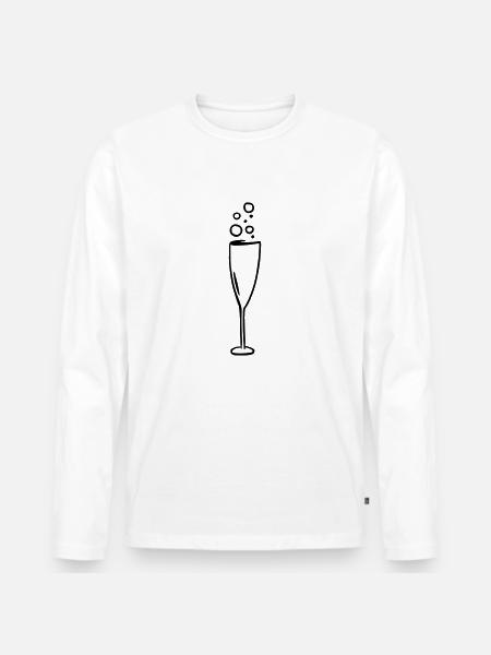 Sekt - Männer Premium Bio Langarmshirt - Weiß