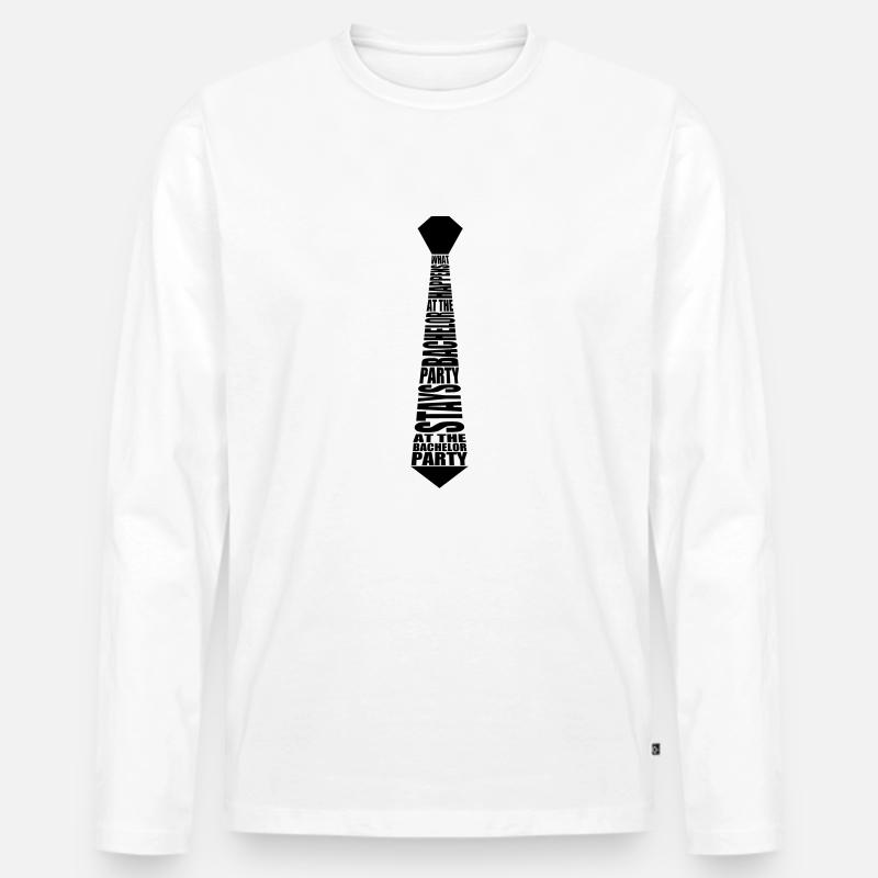Krawatte Junggesellenabschied - Männer Premium Bio Langarmshirt - Weiß