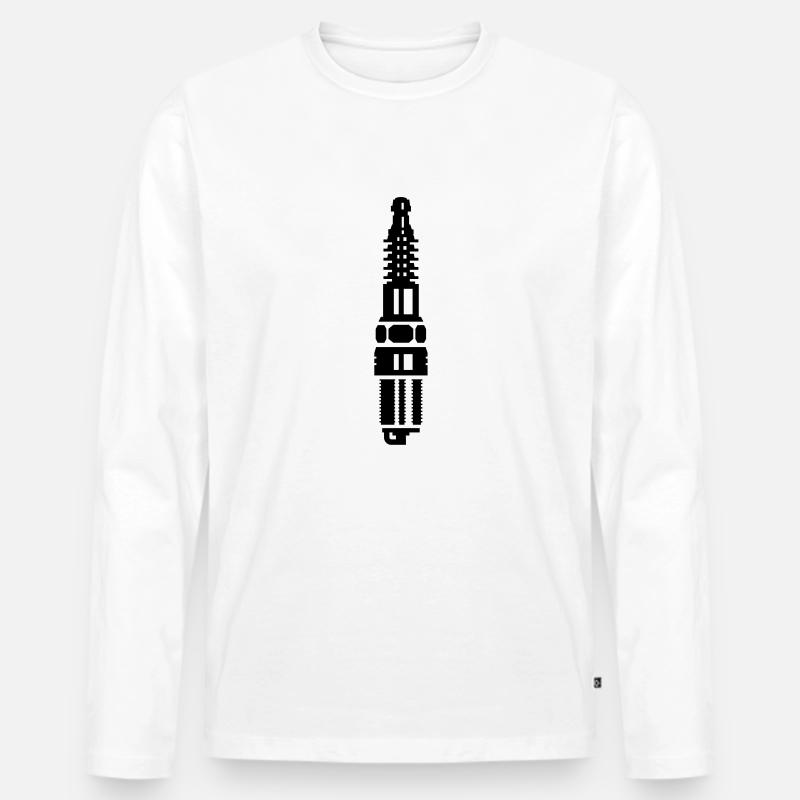 Zündkerze / spark plug (1c) - Männer Premium Bio Langarmshirt - Weiß