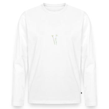 Flowers Flower Blue - Men's Premium Organic Long Sleeve Shirt - white - Front - Nico (187cm)