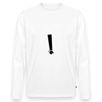 Humoristique Point d'exclamation - T-shirt manches longues Premium bio Homme - blanc - Devant - Nico (187cm)