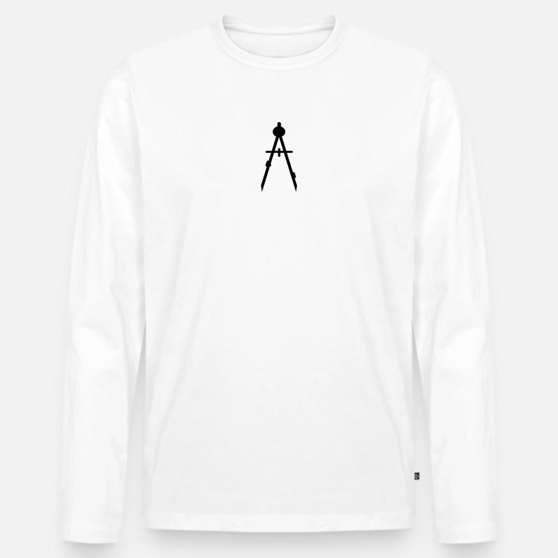 Zirkel - Männer Premium Bio Langarmshirt - Weiß