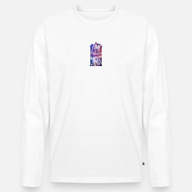 Time and Relative Dimension in Space - Männer Premium Bio Langarmshirt - Weiß