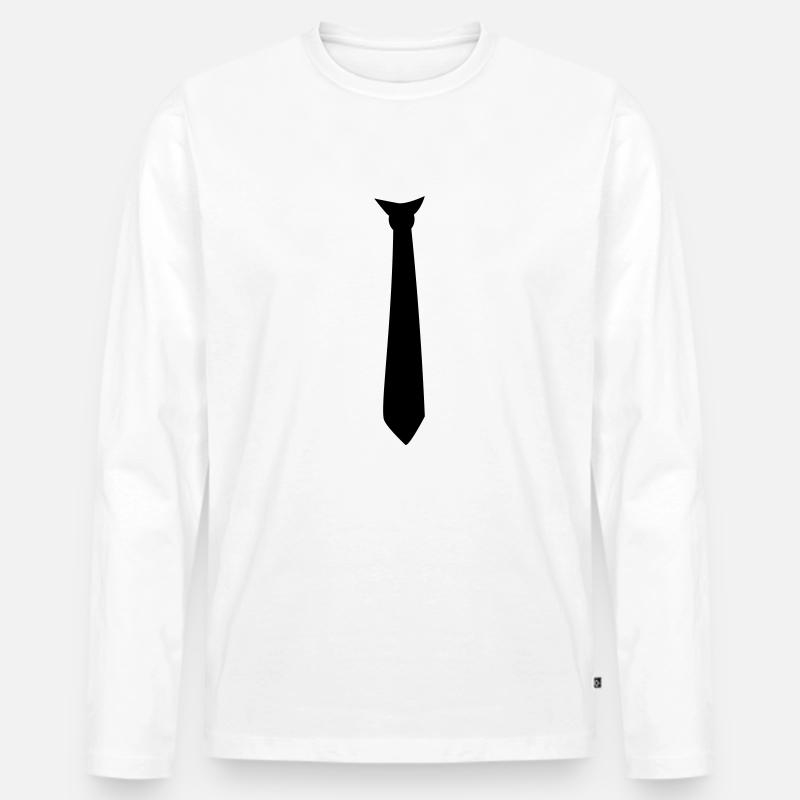 bow_tie_f1 - Männer Premium Bio Langarmshirt - Weiß
