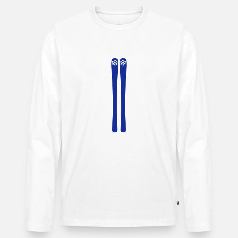 Ski - Männer Premium Bio Langarmshirt - Weiß