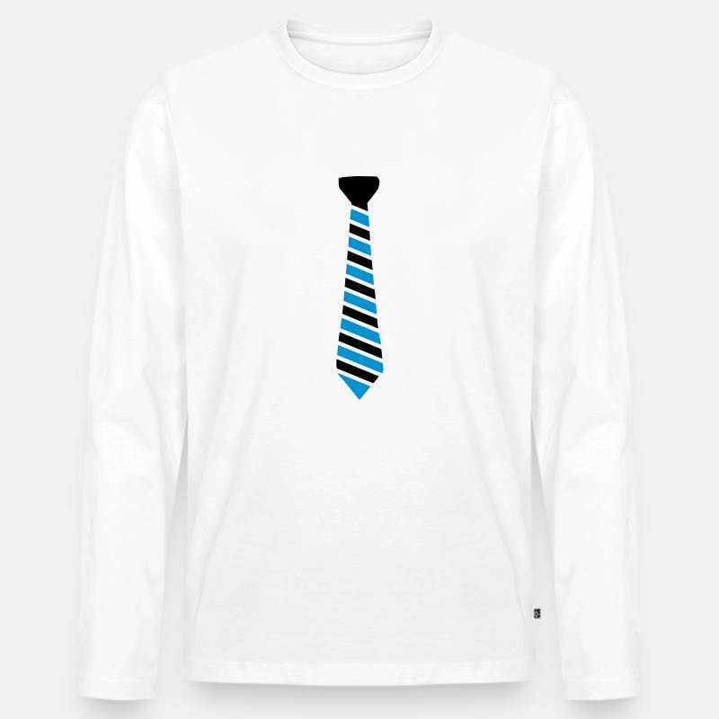 krawatte - Männer Premium Bio Langarmshirt - Weiß