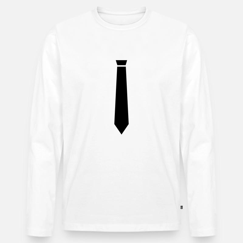 Nektie - Männer Premium Bio Langarmshirt - Weiß