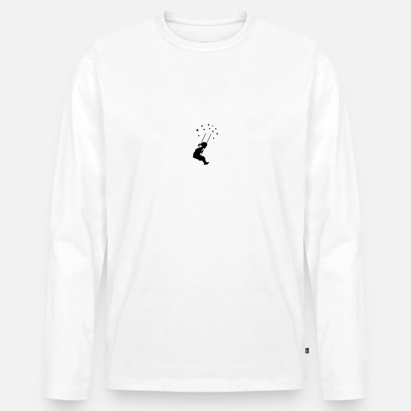 mädchen schaukel stern - Männer Premium Bio Langarmshirt - Weiß