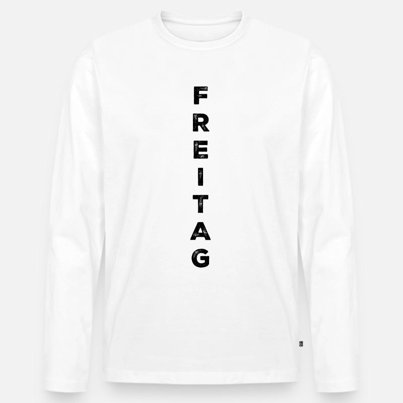 Freitag - schwarz - Männer Premium Bio Langarmshirt - Weiß