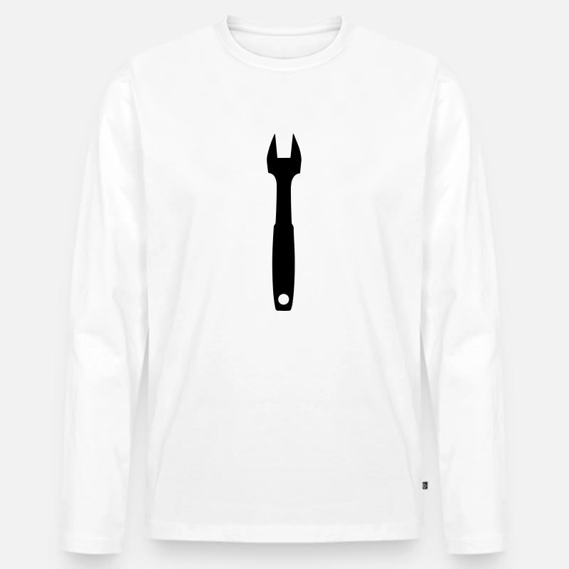 Werkzeug - Männer Premium Bio Langarmshirt - Weiß