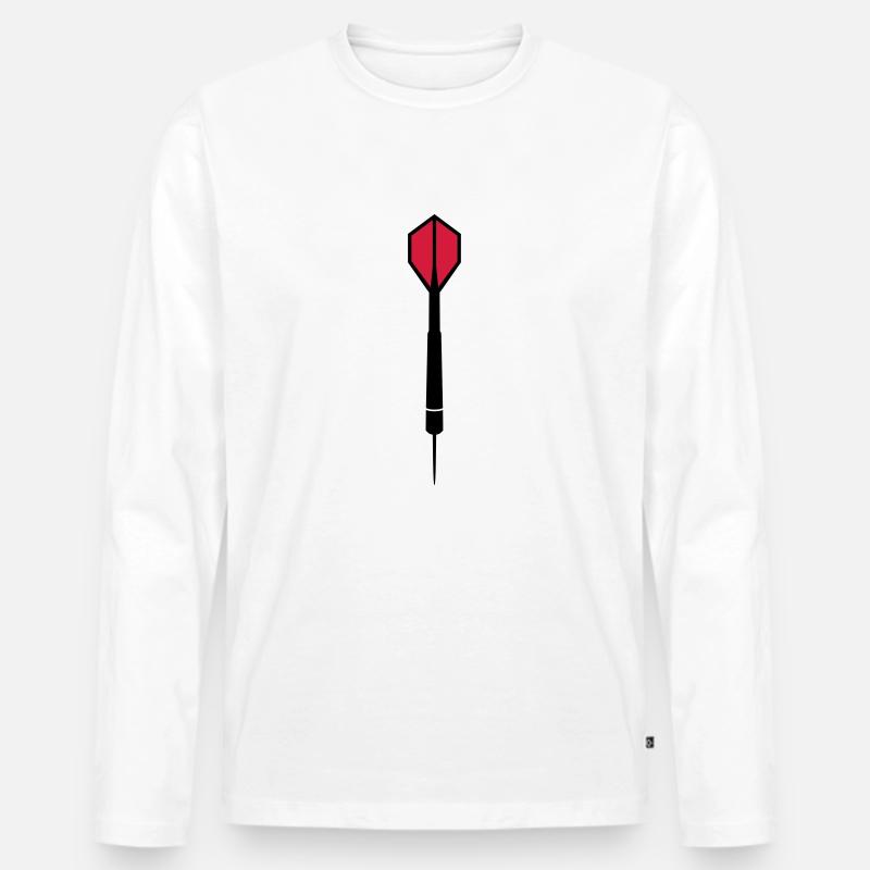 Dart - Männer Premium Bio Langarmshirt - Weiß