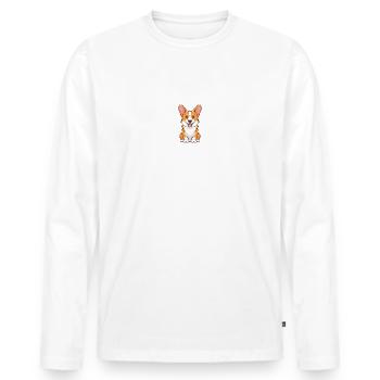 Corgi - Männer Premium Bio Langarmshirt - Weiß - Vorne - Nico (187cm)