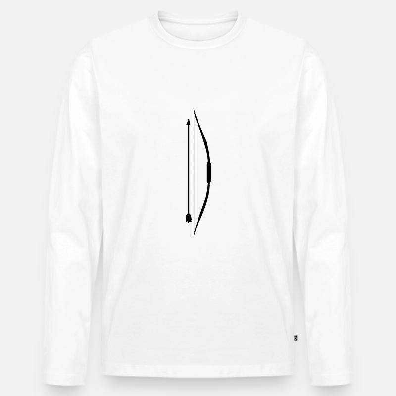 Bogen mit Pfeil Design - Männer Premium Bio Langarmshirt - Weiß