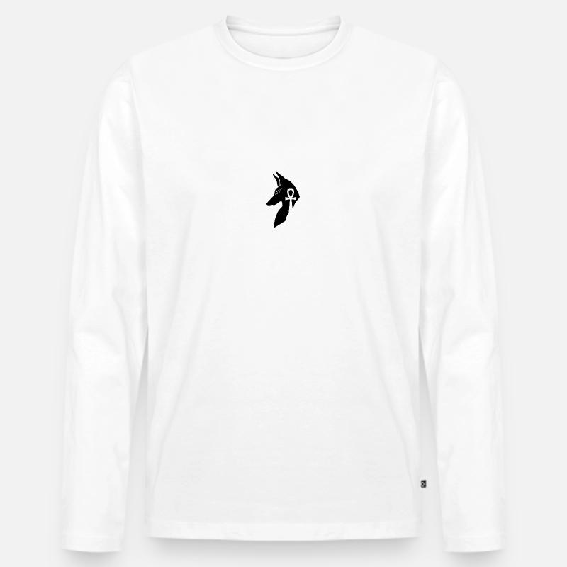 anubis - Männer Premium Bio Langarmshirt - Weiß