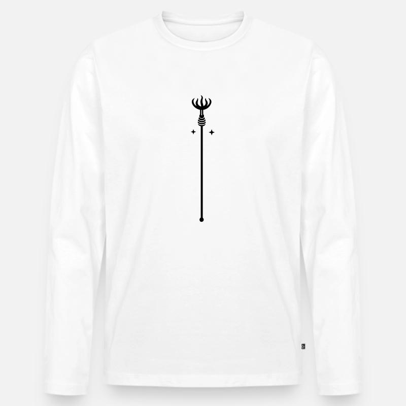 Zauberstab - Männer Premium Bio Langarmshirt - Weiß