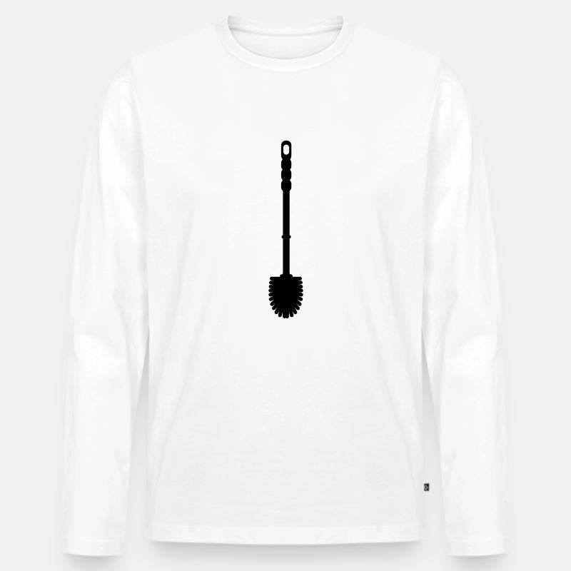 Toilette - Männer Premium Bio Langarmshirt - Weiß