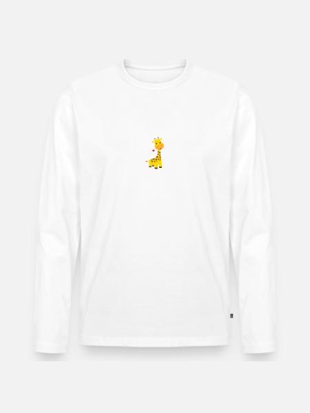 Giraffe - Men's Premium Organic Long Sleeve Shirt - white