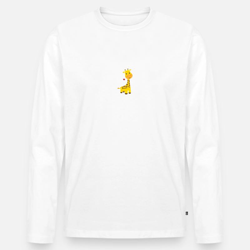 Giraffe - Men's Premium Organic Long Sleeve Shirt - white
