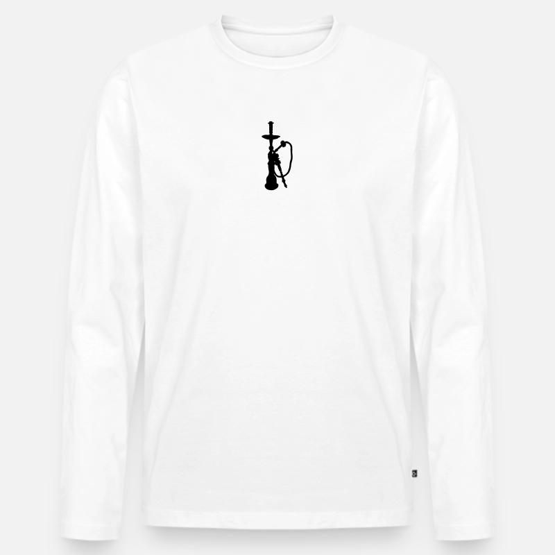 Wasserpfeifenschattenfigur - Männer Premium Bio Langarmshirt - Weiß