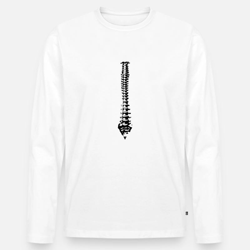 Rückgrat - Männer Premium Bio Langarmshirt - Weiß