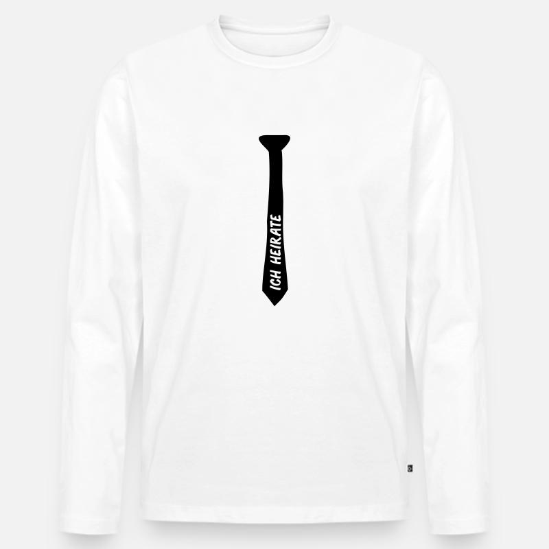 krawatte_ich_heirate_01 - Männer Premium Bio Langarmshirt - Weiß