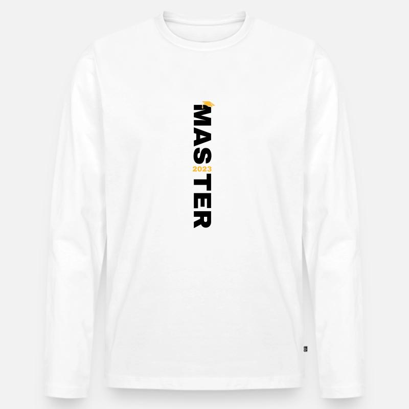 Master 2023 Abschluss - Männer Premium Bio Langarmshirt - Weiß