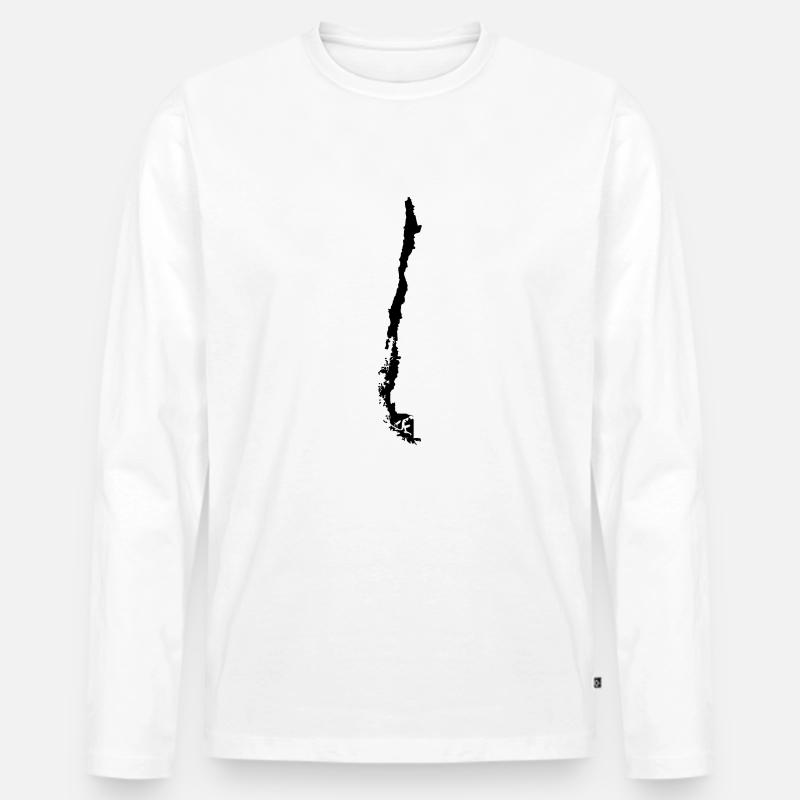 Chile - Männer Premium Bio Langarmshirt - Weiß