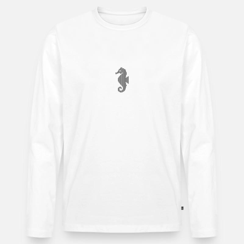 Seepferdchen Meerestiere - Männer Premium Bio Langarmshirt - Weiß