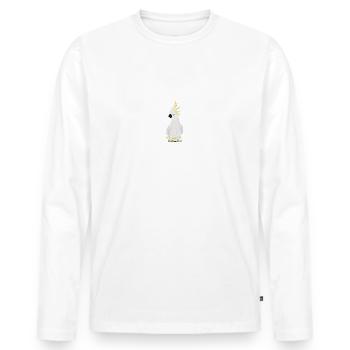Cacatoès, ornithologue, biologiste, ornithologue - T-shirt manches longues Premium bio Homme - blanc - Devant - Nico (187cm)