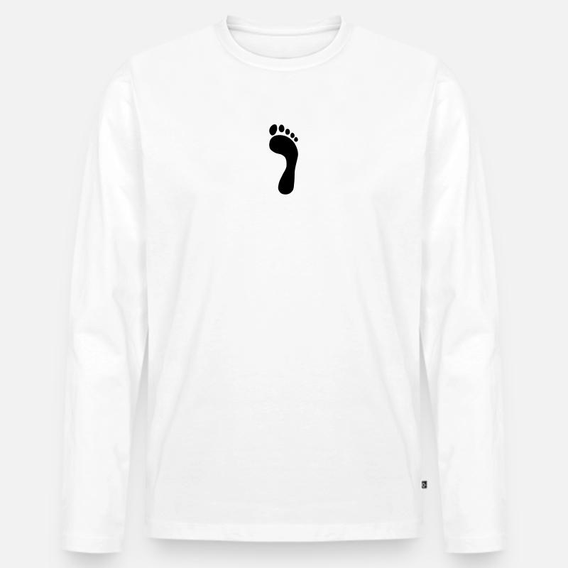 Fußabdruck - Männer Premium Bio Langarmshirt - Weiß