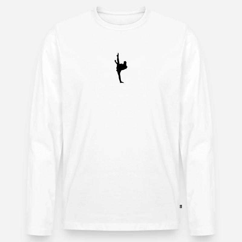 Karate oder Taekwondo High Kick - Männer Premium Bio Langarmshirt - Weiß