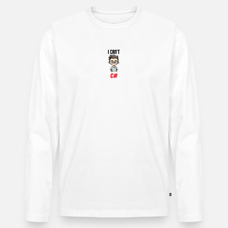 I can't C# - Männer Premium Bio Langarmshirt - Weiß