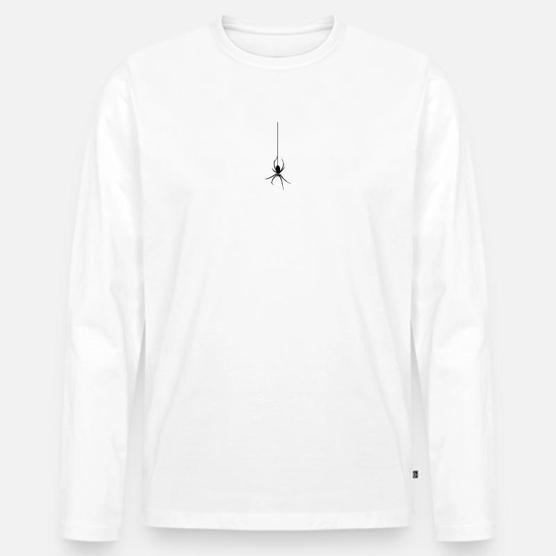Die Spinne - Männer Premium Bio Langarmshirt - Weiß