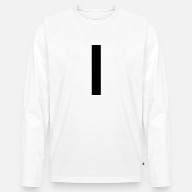 One - Männer Premium Bio Langarmshirt - Weiß