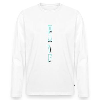 Rave - Men's Premium Organic Long Sleeve Shirt - white - Front - Nico (187cm)