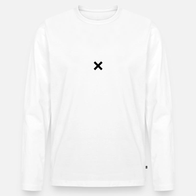 x - Männer Premium Bio Langarmshirt - Weiß