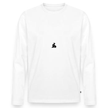 Straße mit Mittelstreifen - Männer Premium Bio Langarmshirt - Weiß - Vorne - Nico (187cm)