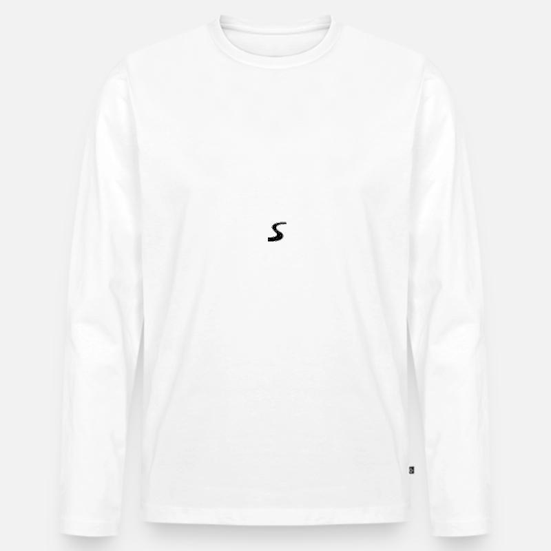 Straße mit Mittelstreifen - Männer Premium Bio Langarmshirt - Weiß
