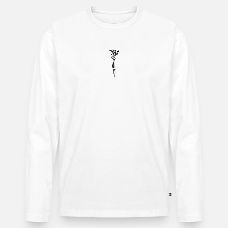 Kyokushin Vogel - Männer Premium Bio Langarmshirt - Weiß