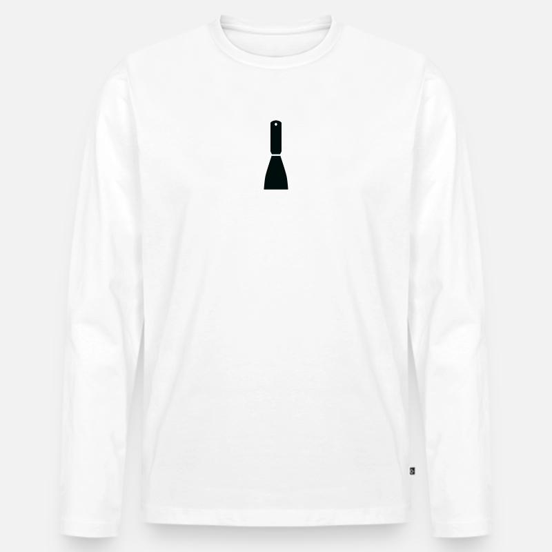 Minimalistischer Spachtel – Handwerkskunst - Männer Premium Bio Langarmshirt - Weiß