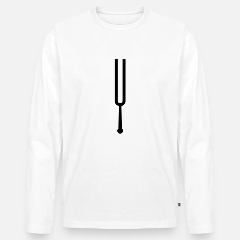 Stimmgabel - Männer Premium Bio Langarmshirt - Weiß