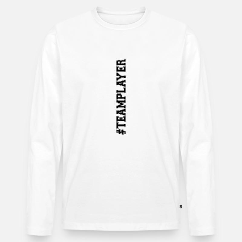 Teamplayer - Männer Premium Bio Langarmshirt - Weiß