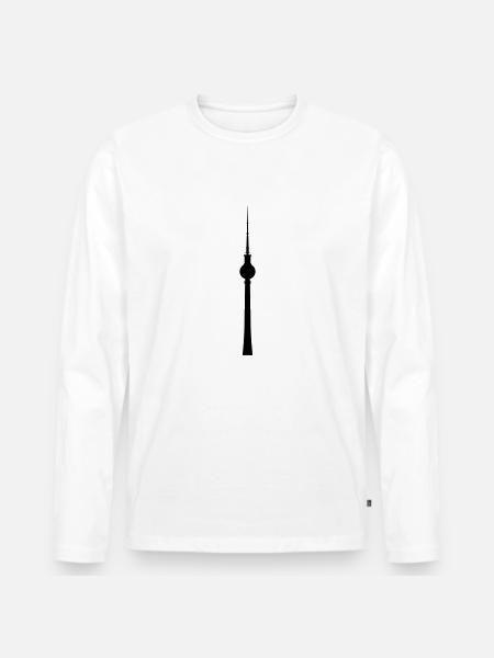 Fernsehturm Berlin - Männer Premium Bio Langarmshirt - Weiß