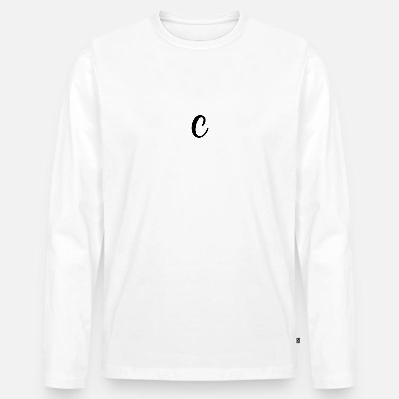C - Männer Premium Bio Langarmshirt - Weiß