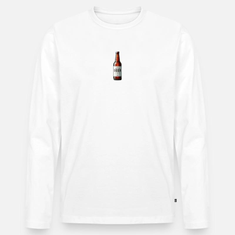 Bier - Männer Premium Bio Langarmshirt - Weiß