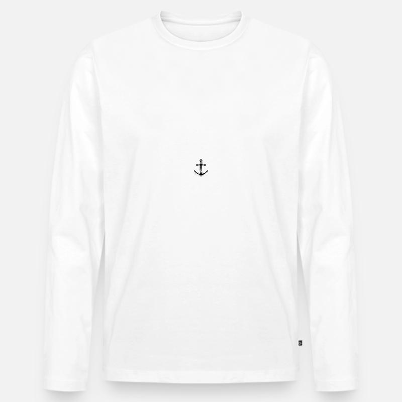 Anker mit Seil Symbol - Männer Premium Bio Langarmshirt - Weiß