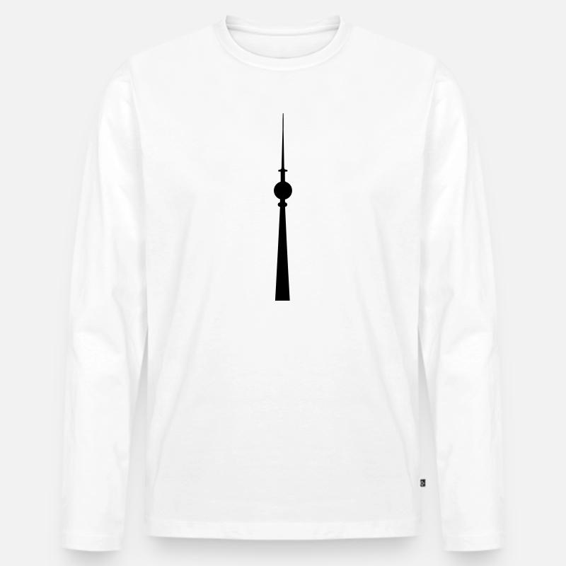 Funkturm 1c - Männer Premium Bio Langarmshirt - Weiß